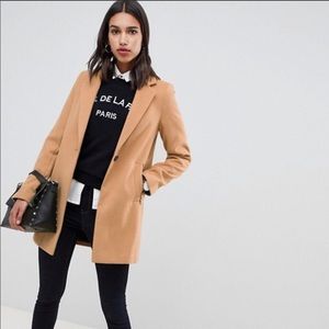 ASOS DESIGN boyfriend coat with zip pocket US 0